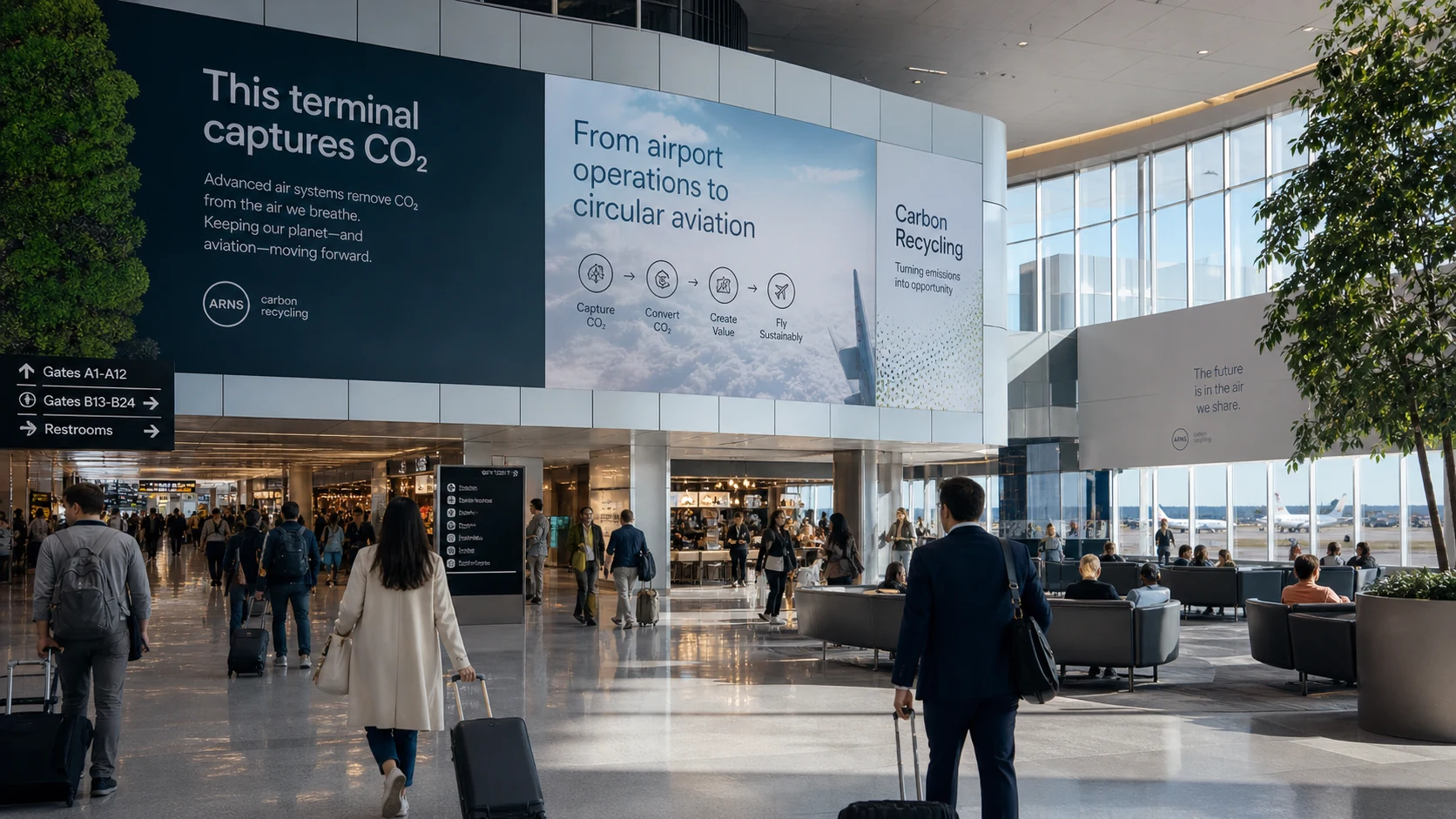 Airport terminal with aircraft