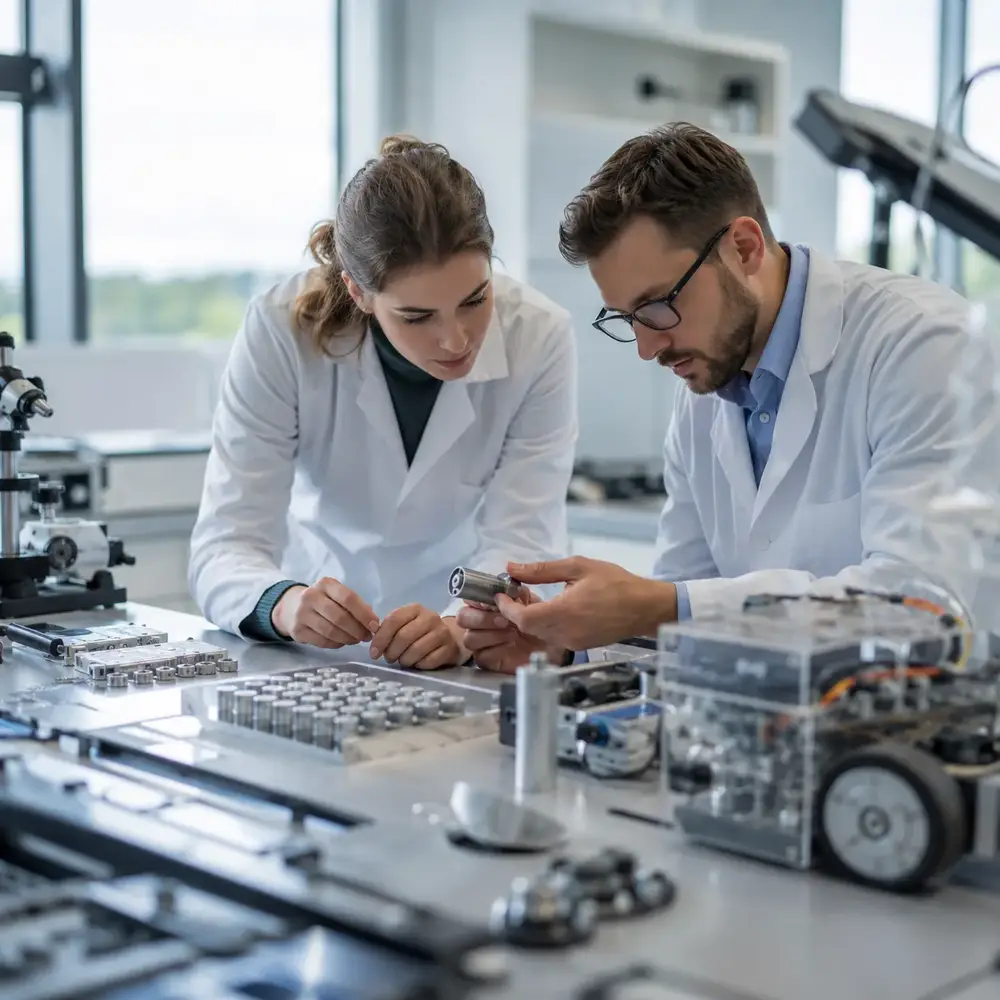 Scientific researchers developing technologies